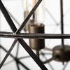 Dyson II (22.5'D) Black Metal Triangular Orb Four Bulb Chandelier, by Mercana, 22.5" length x 22.5" width x 22.5" height thumbnail 5