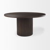 Terra 60L x 60W x 30H Dark Brown Wood Round Fluted Dining Table, by Mercana, 60" length x 60" width x 30" height thumbnail 5