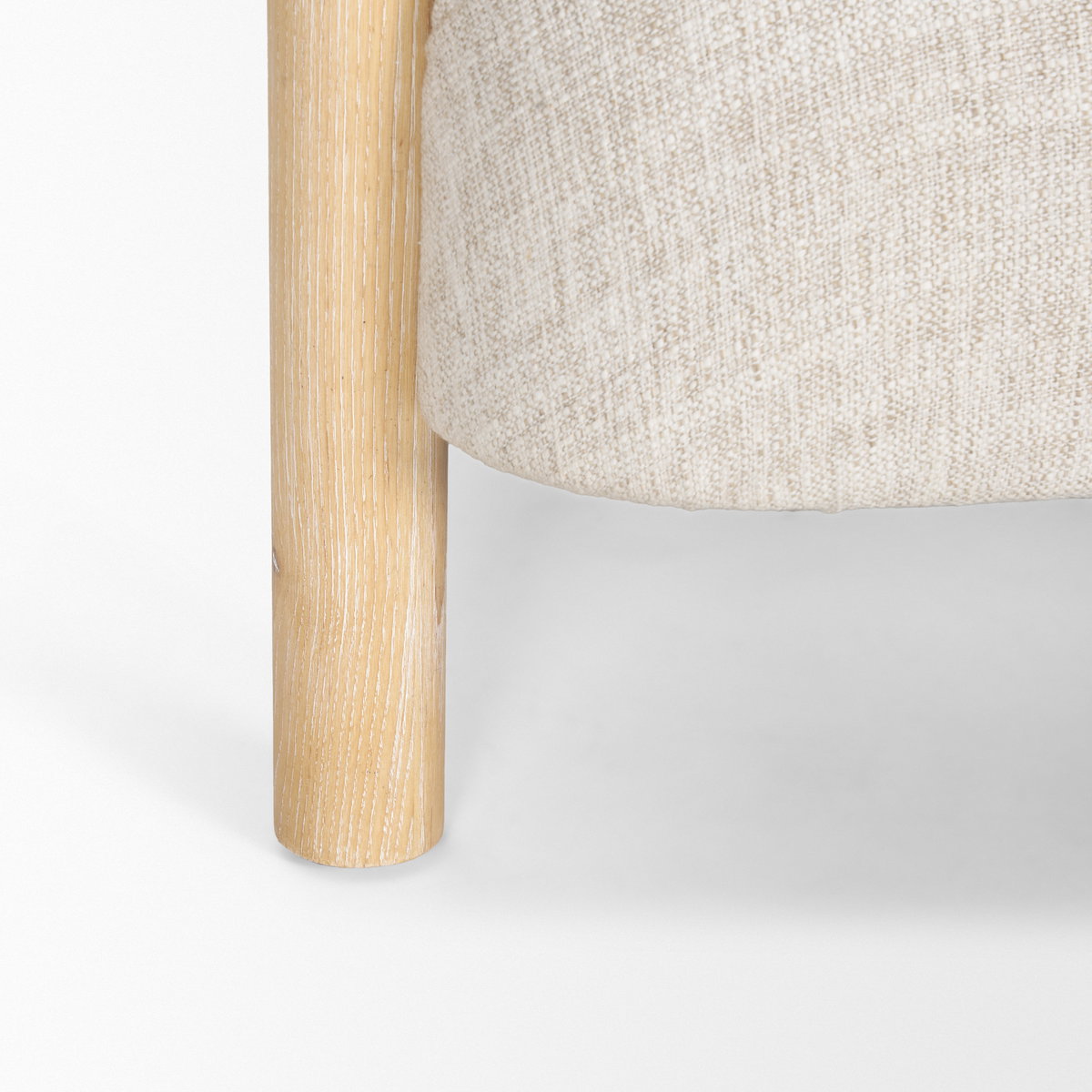 Gianna Open Back Light Brown Wood with Oatmeal Fabric Accent Chair, by Mercana, 37.4" length x 30.71" width x 28.35" height View 11