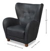 Lombard Wing Chair,Santoni Black Leather thumbnail 12