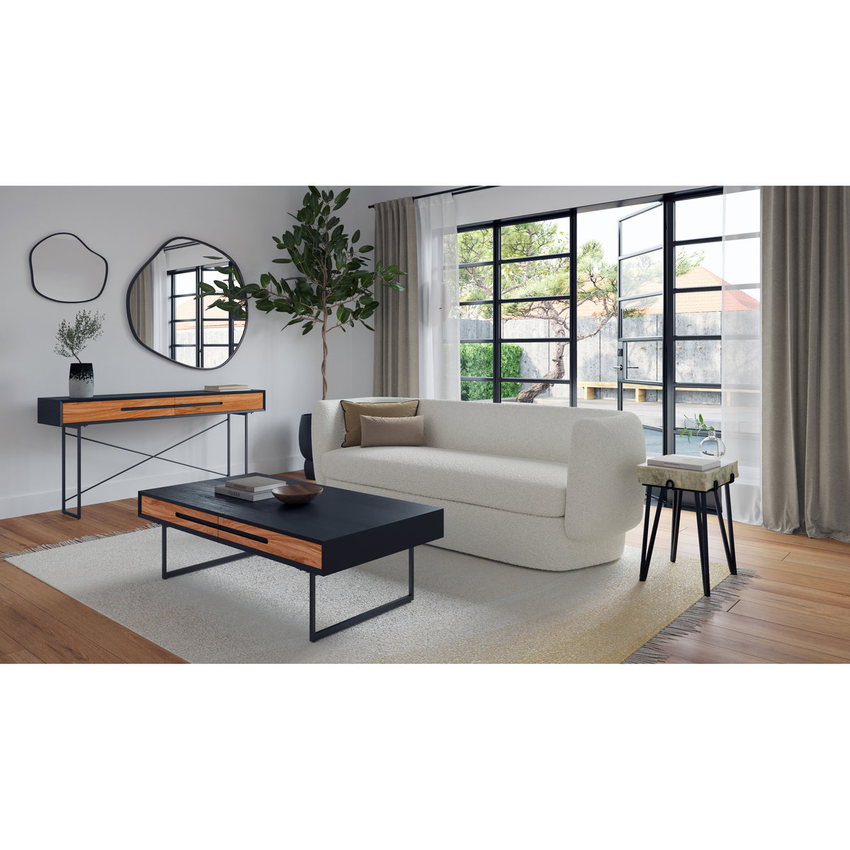 Koba Sofa Maya White, Sofas & Sectional by Moe's Home, 83.75" width x 29.5" height x 33.75" depth View 10