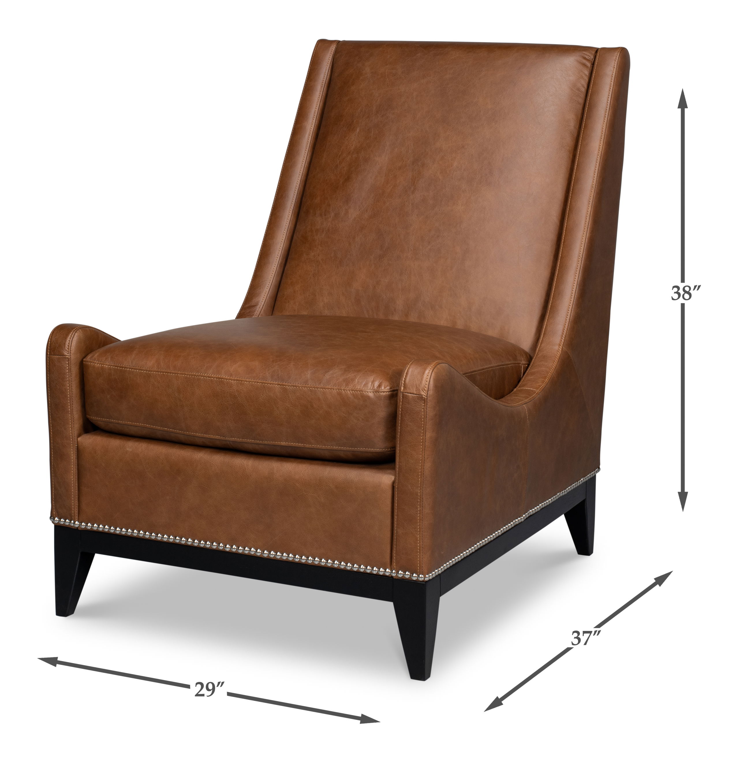 Brandy Accent Chair In Distilled Leather large image 