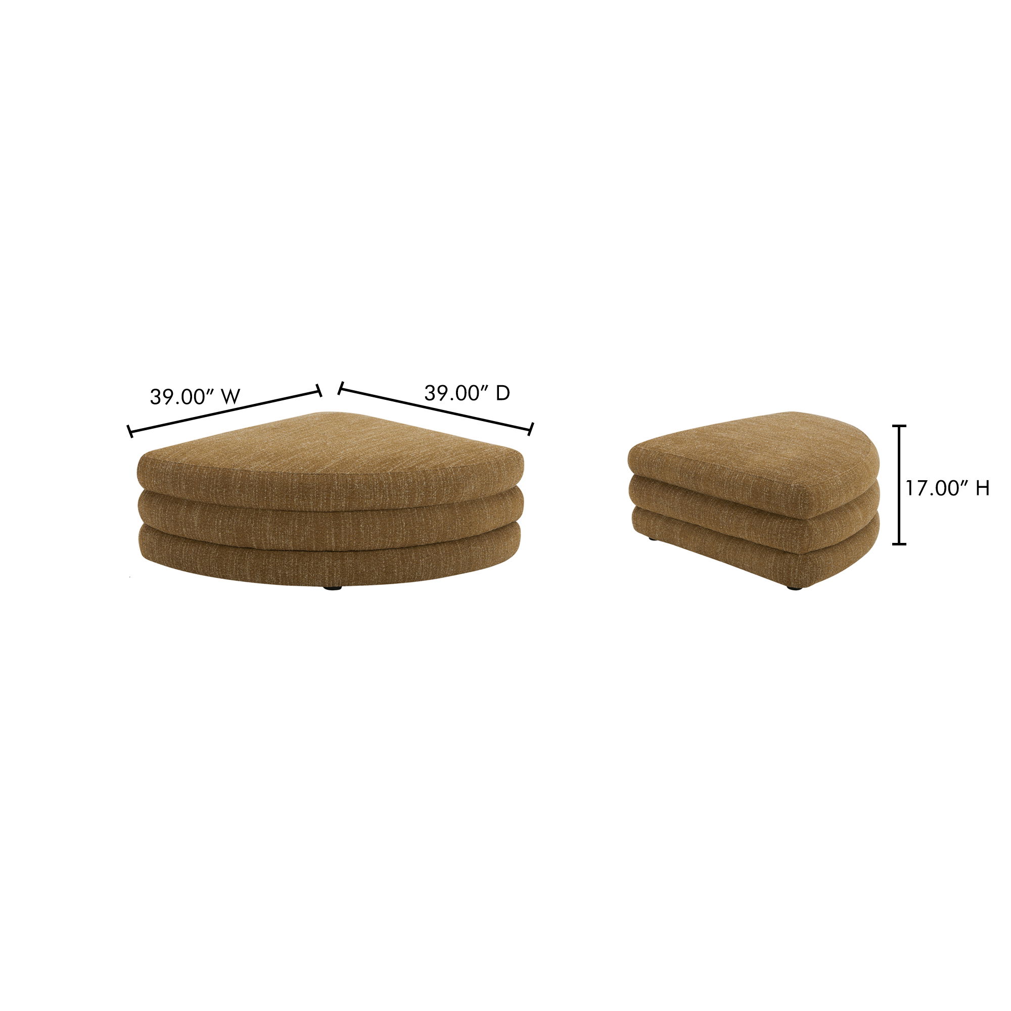 Lowtide Curved Ottoman Amber Glow large image 