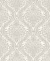 White & Silver Tattersall Damask Wallpaper, by York Wall, 33' length x 1'8.8" width x 0.02" depth thumbnail