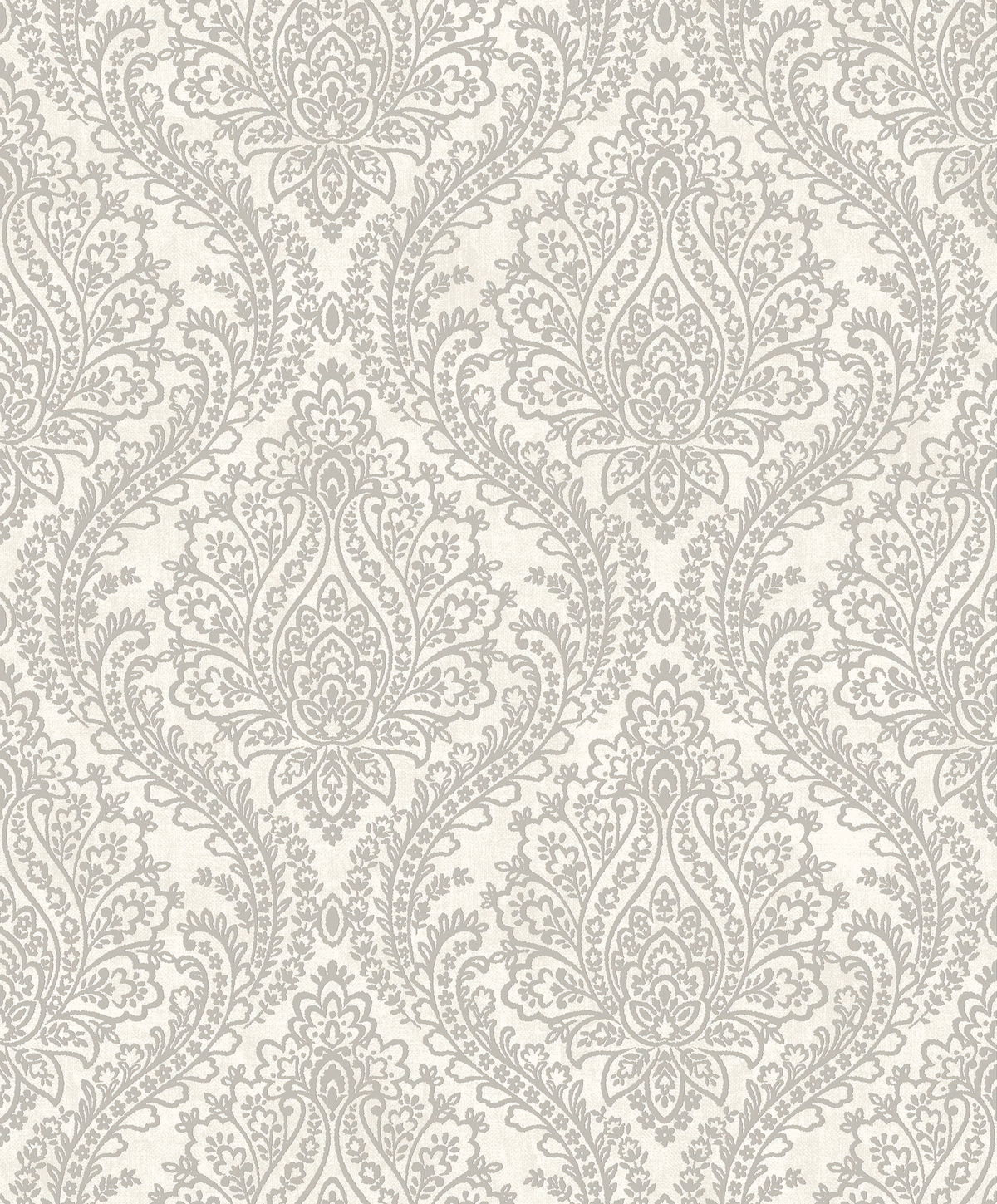 White & Silver Tattersall Damask Wallpaper, by York Wall, 33' length x 1'8.8" width x 0.02" depth