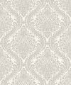 White & Silver Tattersall Damask Wallpaper thumbnail 0