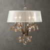 Alenya 4 Light Gold Metal Chandelier, Drum Pendant by Uttermost, 20.75" width x 25.37" height x 20.75" diameter x 20.75" depth thumbnail 1