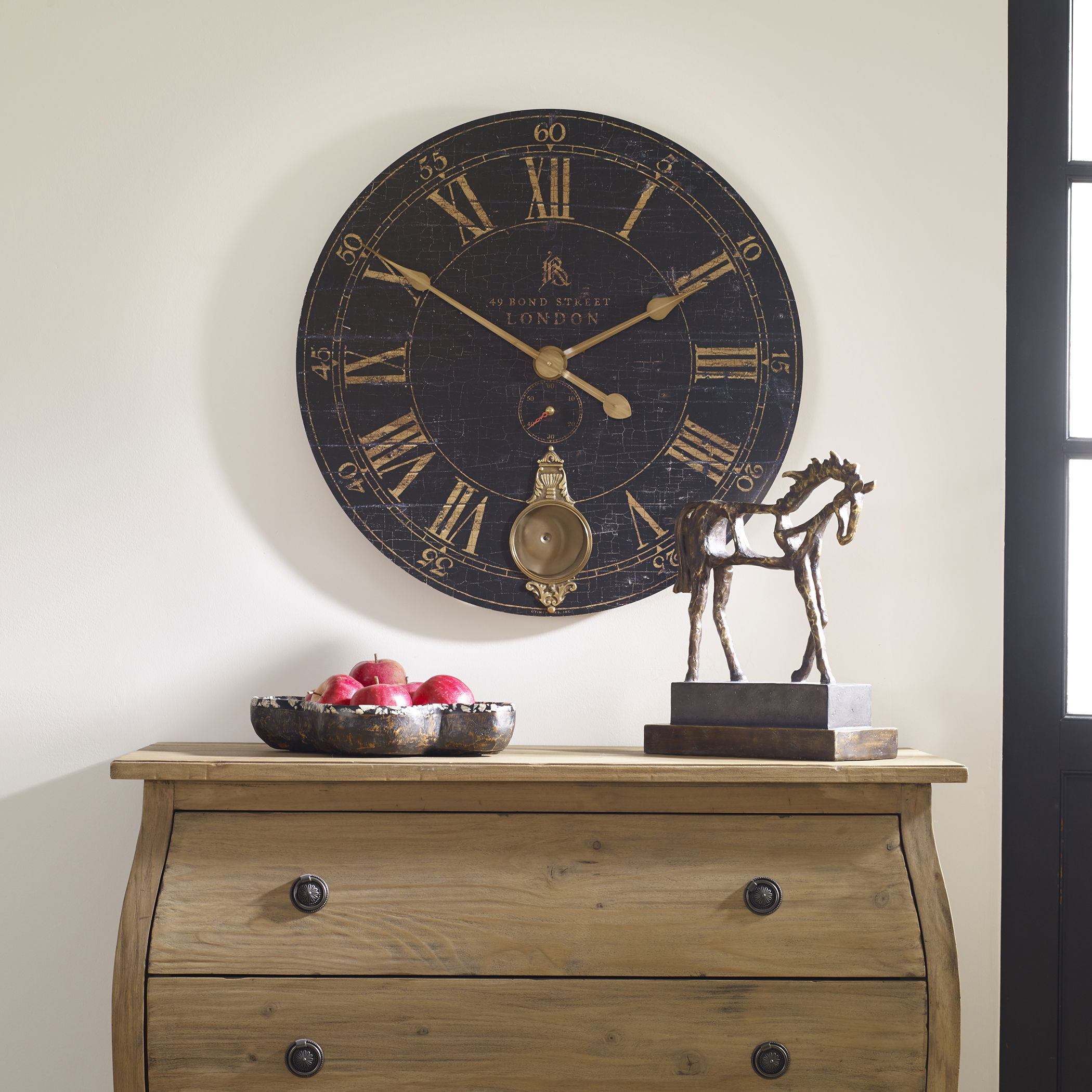 Bond Street 30' Black Wall Clock large image 