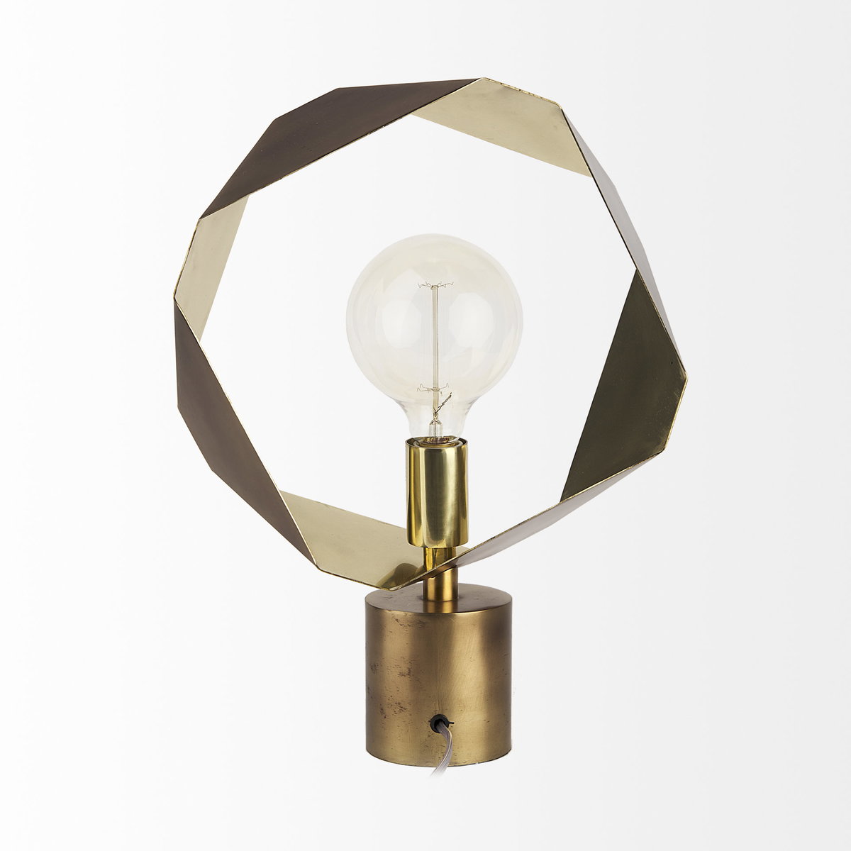Shamir 15L x 15W Gold Geometric Metal Table Lamp, by Mercana, 14.5" length x 14.5" width x 18.7" height View 8