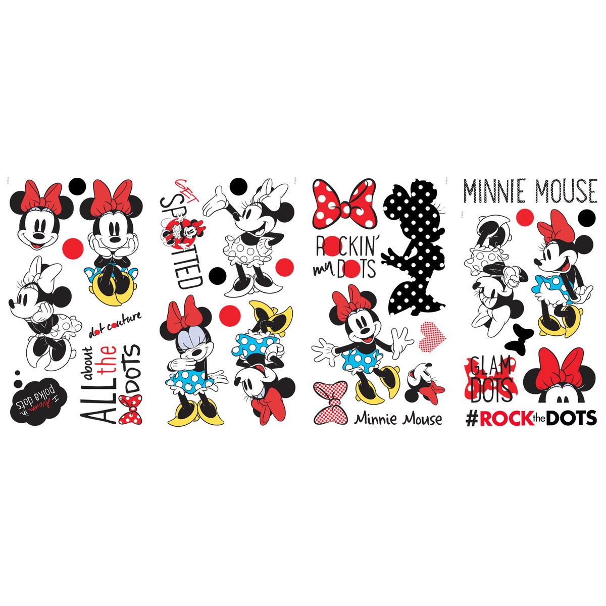 Minnie Rocks The Dots Wall Decals, by York Wall, 1'6" length x 10" width x 1.21" depth