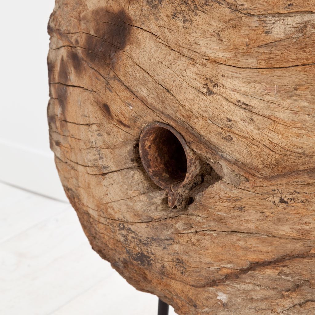 Incana 20L x 4W Natural Brown Reclaimed Wood Wheel Object, Decorative Object by Mercana, 20" length x 4" width x 26" height View 6