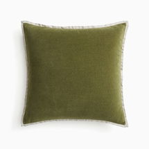 Online Designer Other Classic Cotton Velvet Pillow Cover, 20"x20", Dark Olive