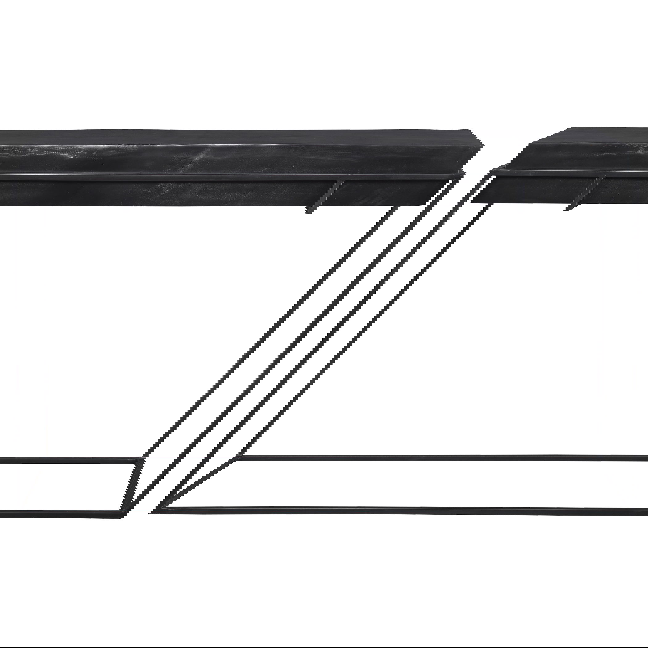 Telone Modern Black Console Table, Furniture by Uttermost, 55.12" width x 33.45" height x 14.6" depth View 1
