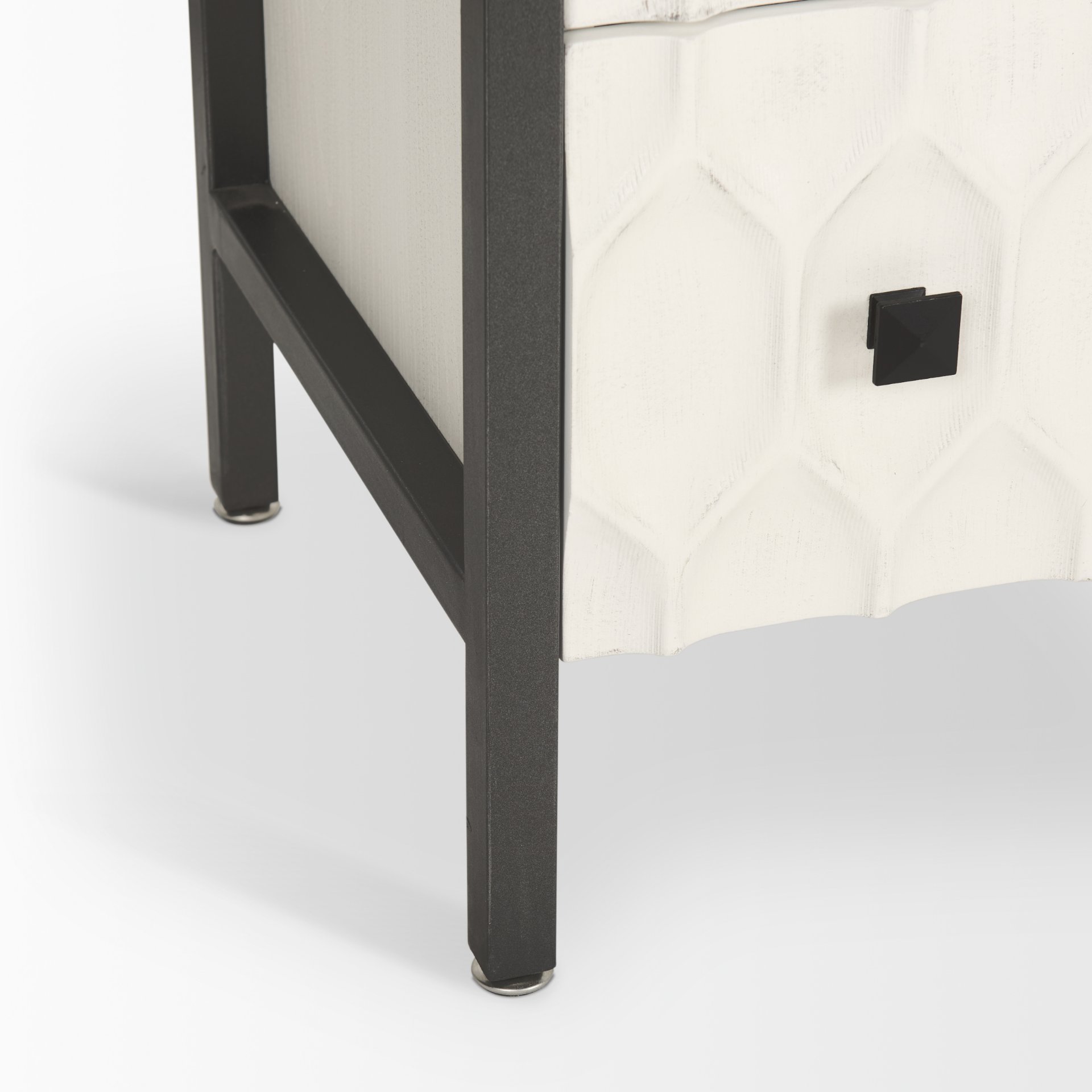 Savannah White Fir Veneer with Gray Metal 6-Drawer Sideboard large image 