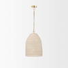 Tosha 1-Light Cotton Rope Bell Pendant, by Mercana, 12.5" length x 12.5" width x 19" height thumbnail 3