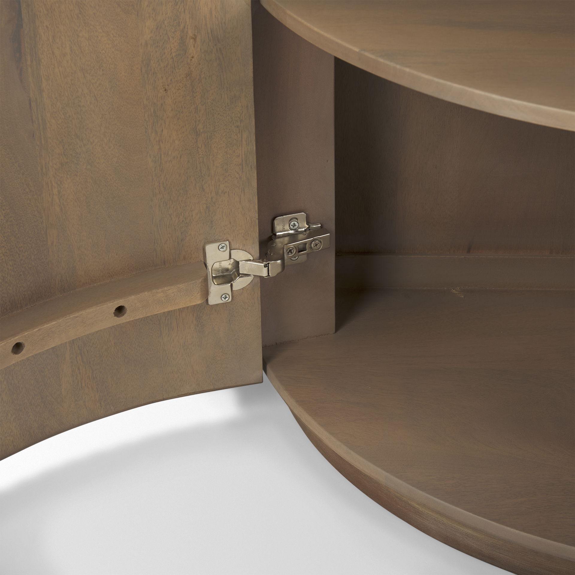 Terra Fluted Light Brown Wood 2-Door Accent Cabinet, Cabinets & Chest by Mercana, 42" length x 19" width x 32" height View 12