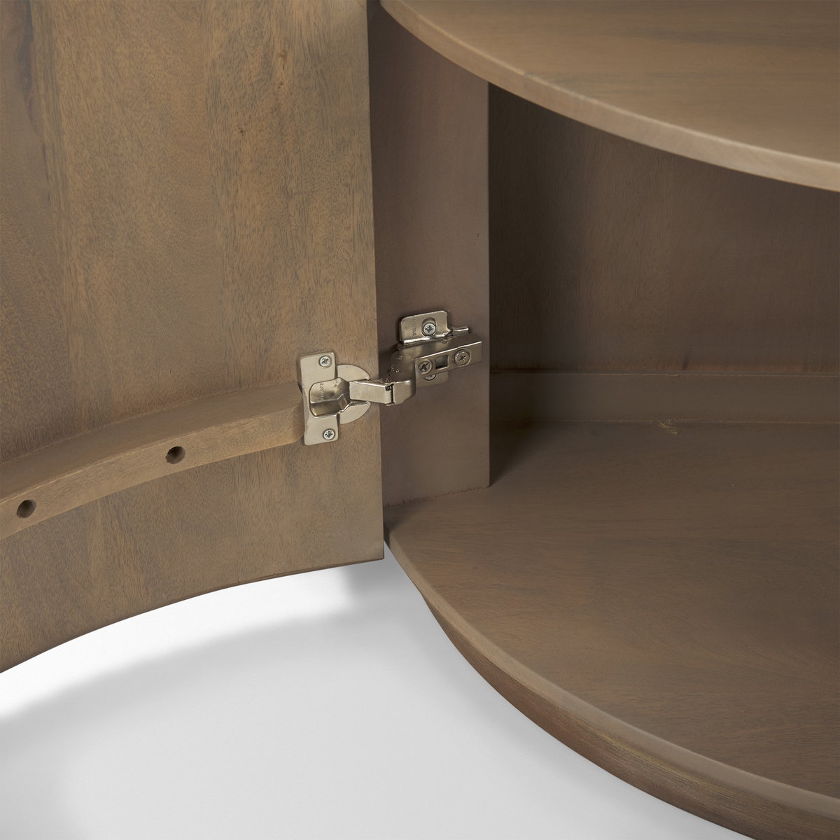 Terra Fluted Light Brown Wood 2-Door Accent Cabinet, Cabinets & Chest by Mercana, 42" length x 19" width x 32" height View 12