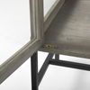 Arelius 36L x 18W x 32H Gray Wood, Black Metal Base with 2 Glass Doors Accent Cabinet thumbnail 9