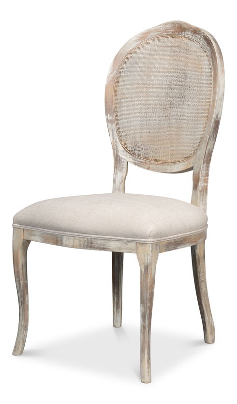 Oval Cane Back S/Chair,Grey Oak, Taupe