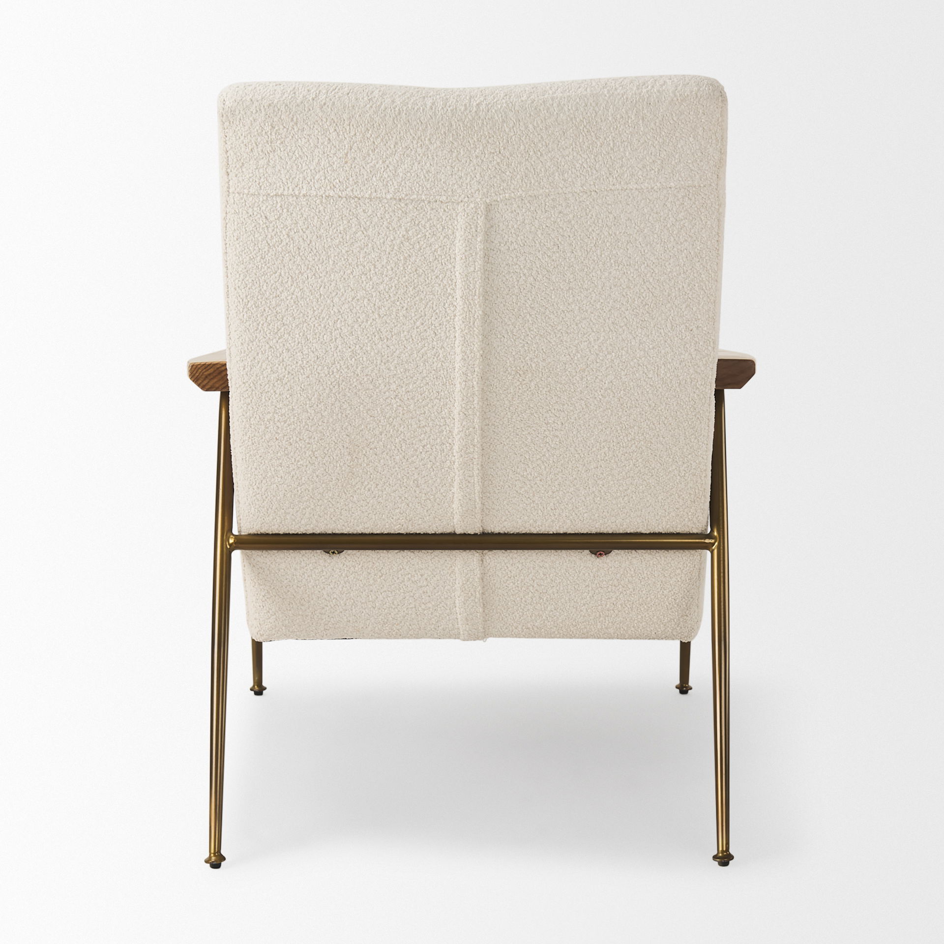 Grosjean Cream Boucle Accent Chair, by Mercana, 27.56" length x 37.01" width x 34.65" height View 4