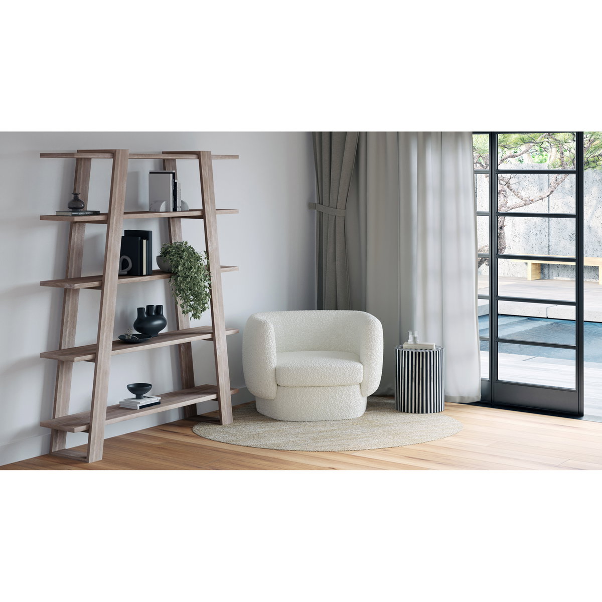 Koba Chair Maya White, Accent Chair by Moe's Home, 40" width x 29" height x 33.75" depth View 15