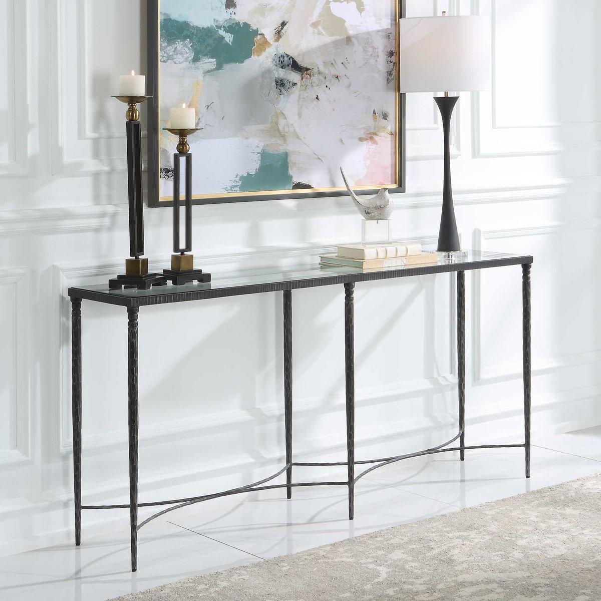 Washington Console Table, by Uttermost, 63.4" width x 30.3" height x 14.2" depth View 4