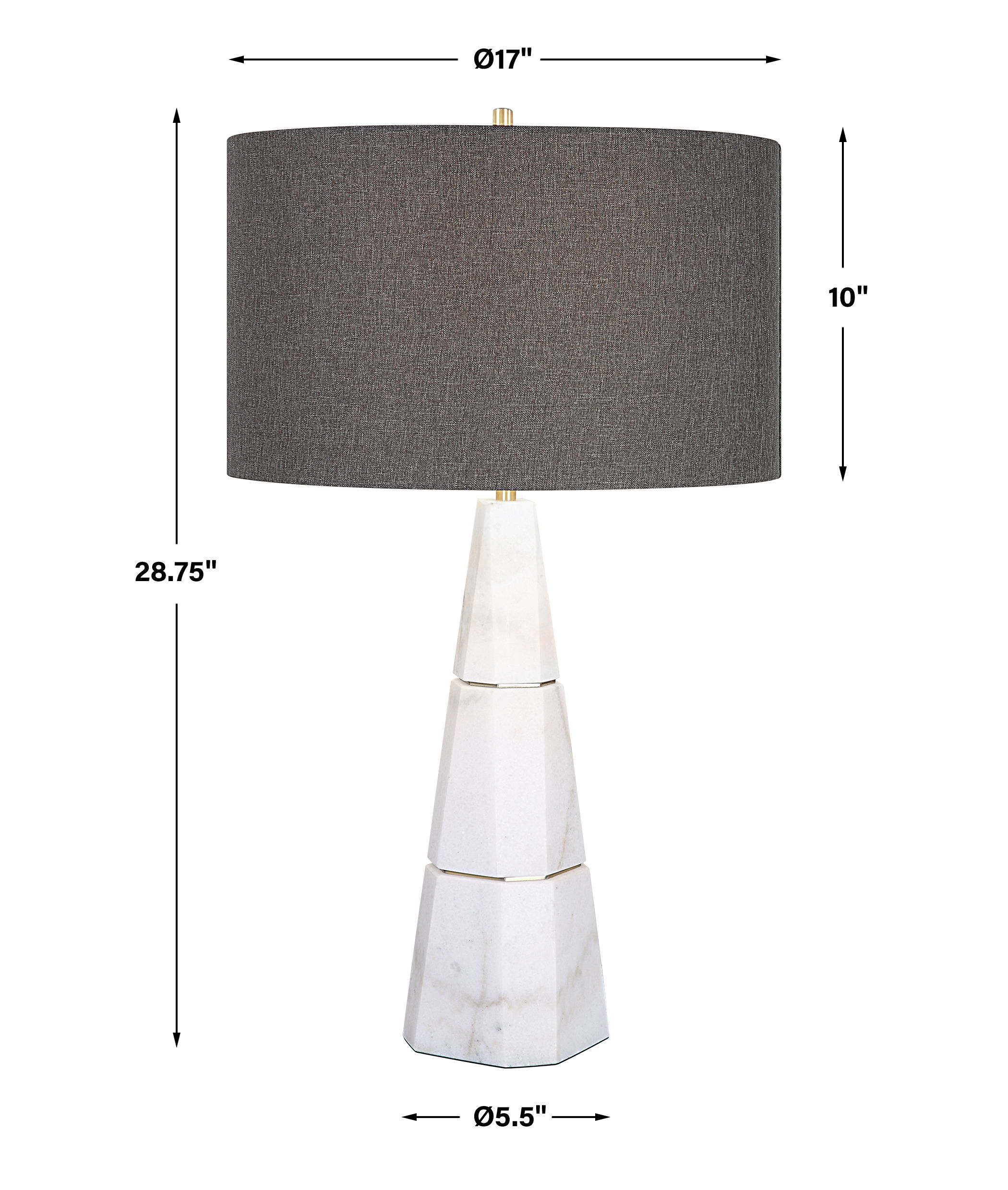 Citadel White Marble Table Lamp large image 