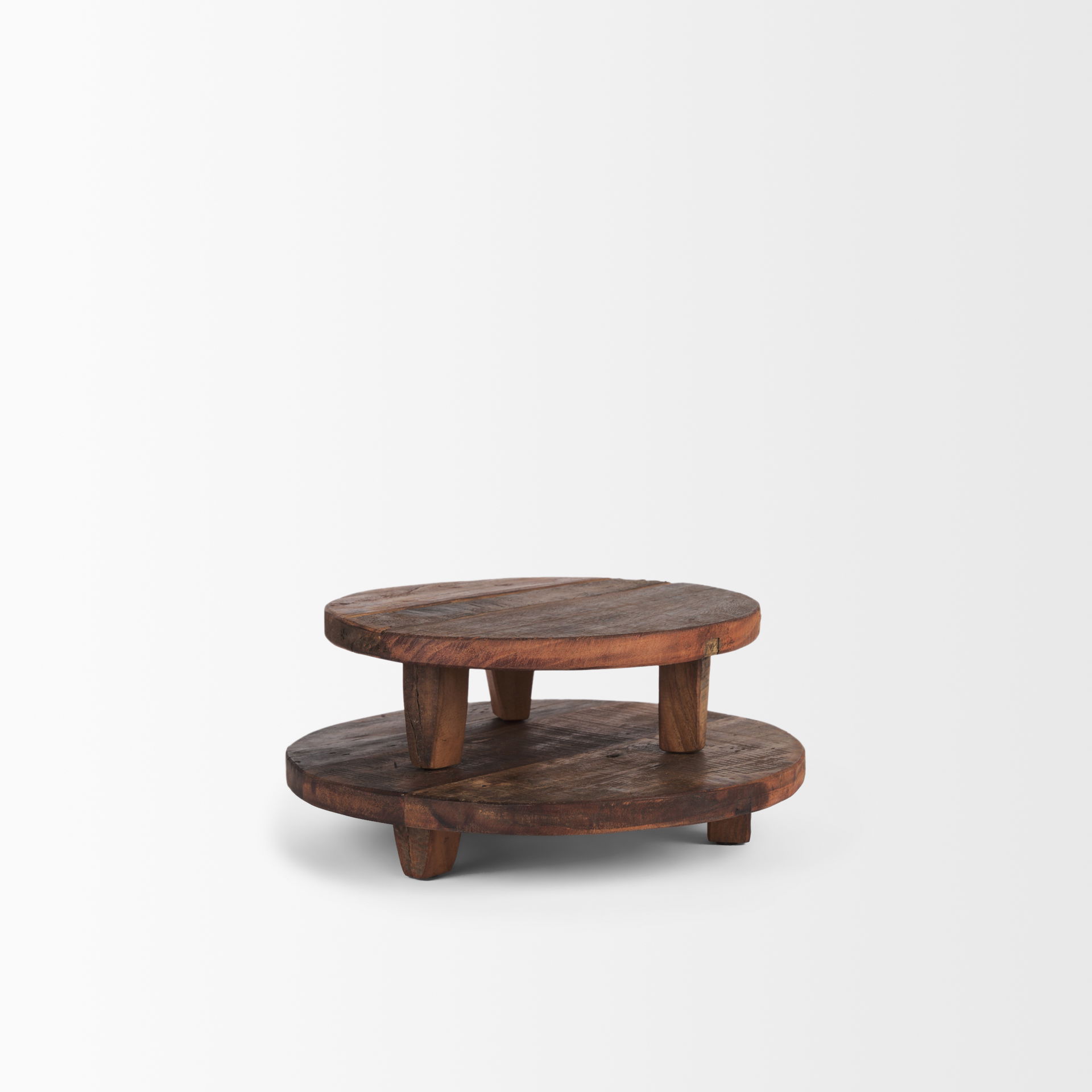 Iza Medium Brown Wooden Riser (Set of 2), Decorative Tray by Mercana, 11.75" length x 11.75" width x 2.25" height View 5