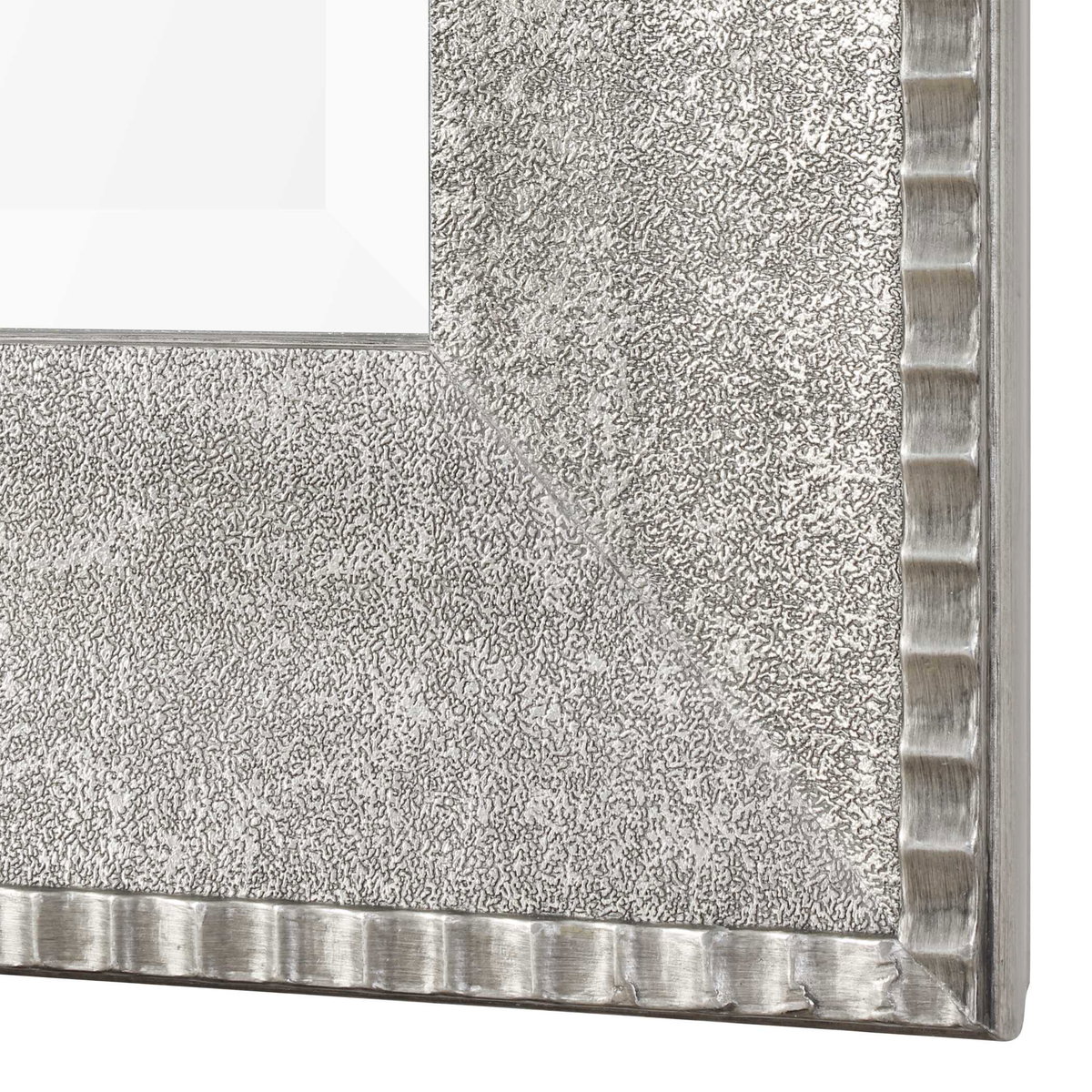 Leiston Metallic Silver Mirror, by Uttermost, 39.13" width x 59.13" height x 1.14" depth View 5
