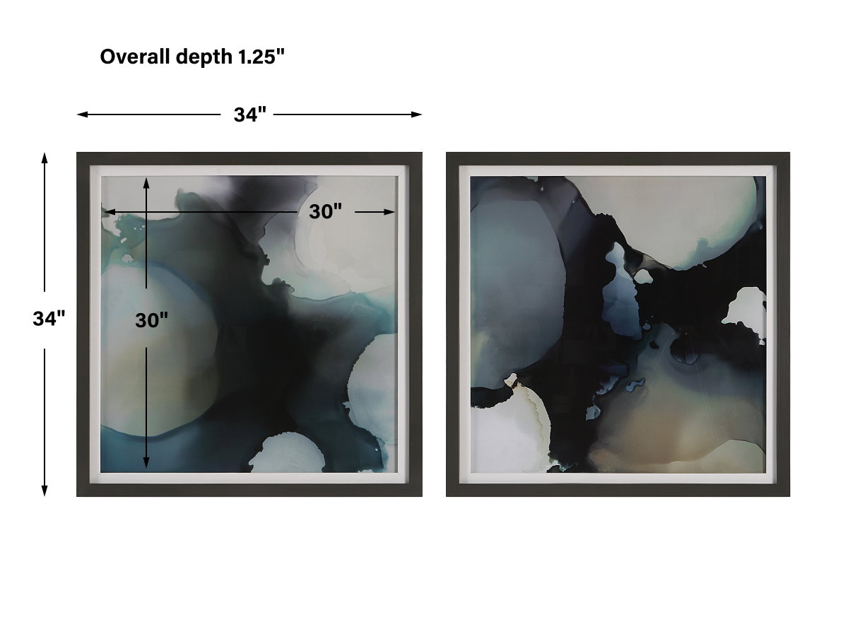 Telescopic Abstract Framed Prints Set/2, Art by Uttermost, 34" width x 34" height x 1.25" depth View 3