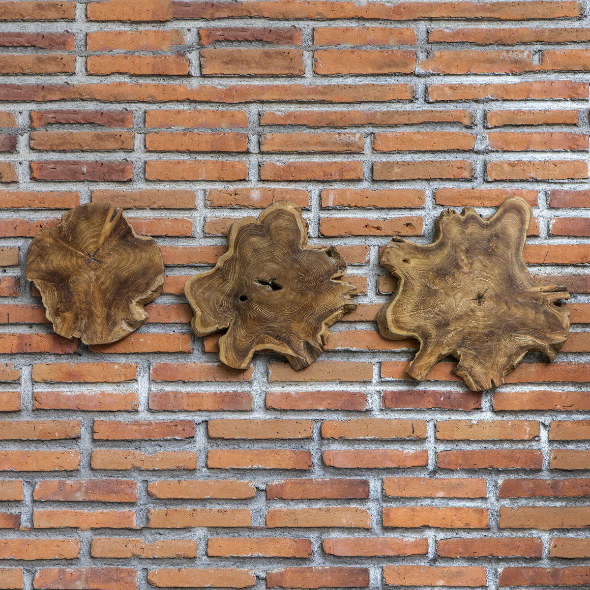 Kalani Teak Wall Art Set/3, Sculptural Wall Art by Uttermost, 20" width x 20" height x 1.2" depth View 4