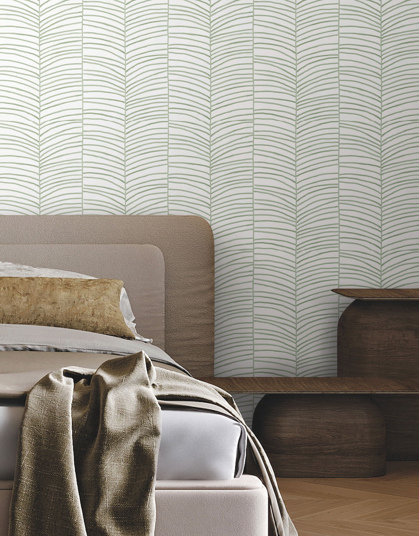 Cascade Palm Chevron Palm Wallpaper large image 