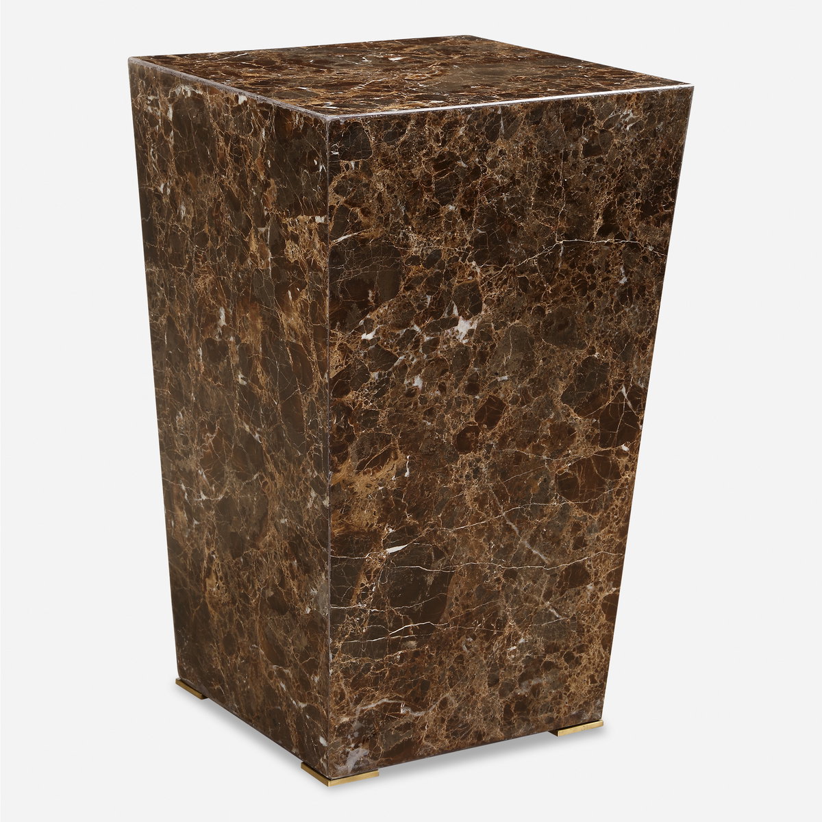 Poe Marble Accent Table, Side & End Table by Uttermost, 14.12" width x 22.75" height x 14.12" depth View 1