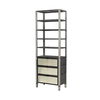 Sunnyvale 32L x 18W x 90H Dark Brown Solid Wood and Mirrored Glass Four Shelf Shelving Unit, Shelving & Bookcase by Mercana, 32" length x 18" width x 90" height thumbnail 1