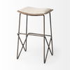 Katniss 26' Total Height Cream Fabric Seat Gold Metal Frame Counter Stool thumbnail 6