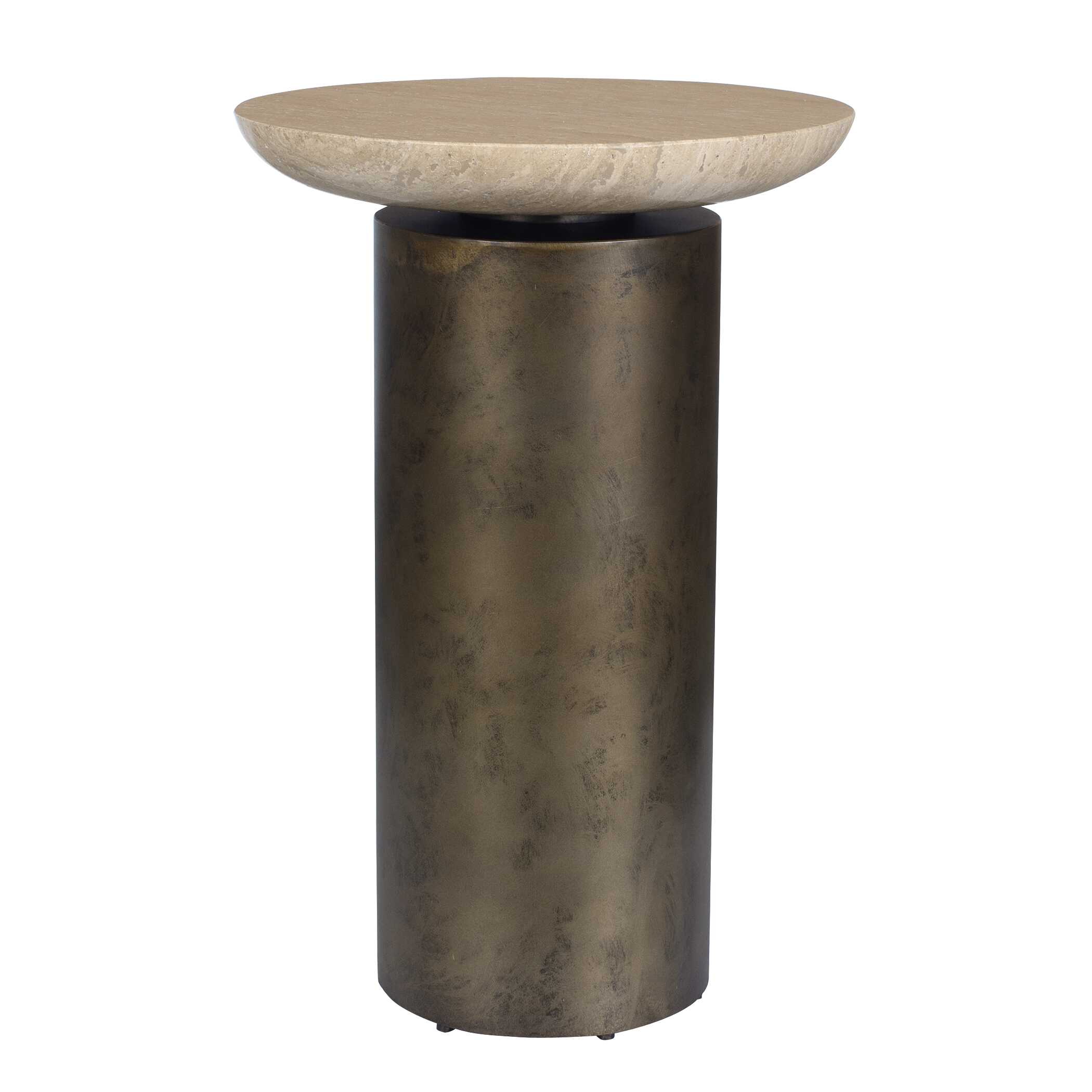 Oslo Brass Outdoor Accent Table, Furniture by Uttermost, 14" width x 21" height x 14" depth View 5