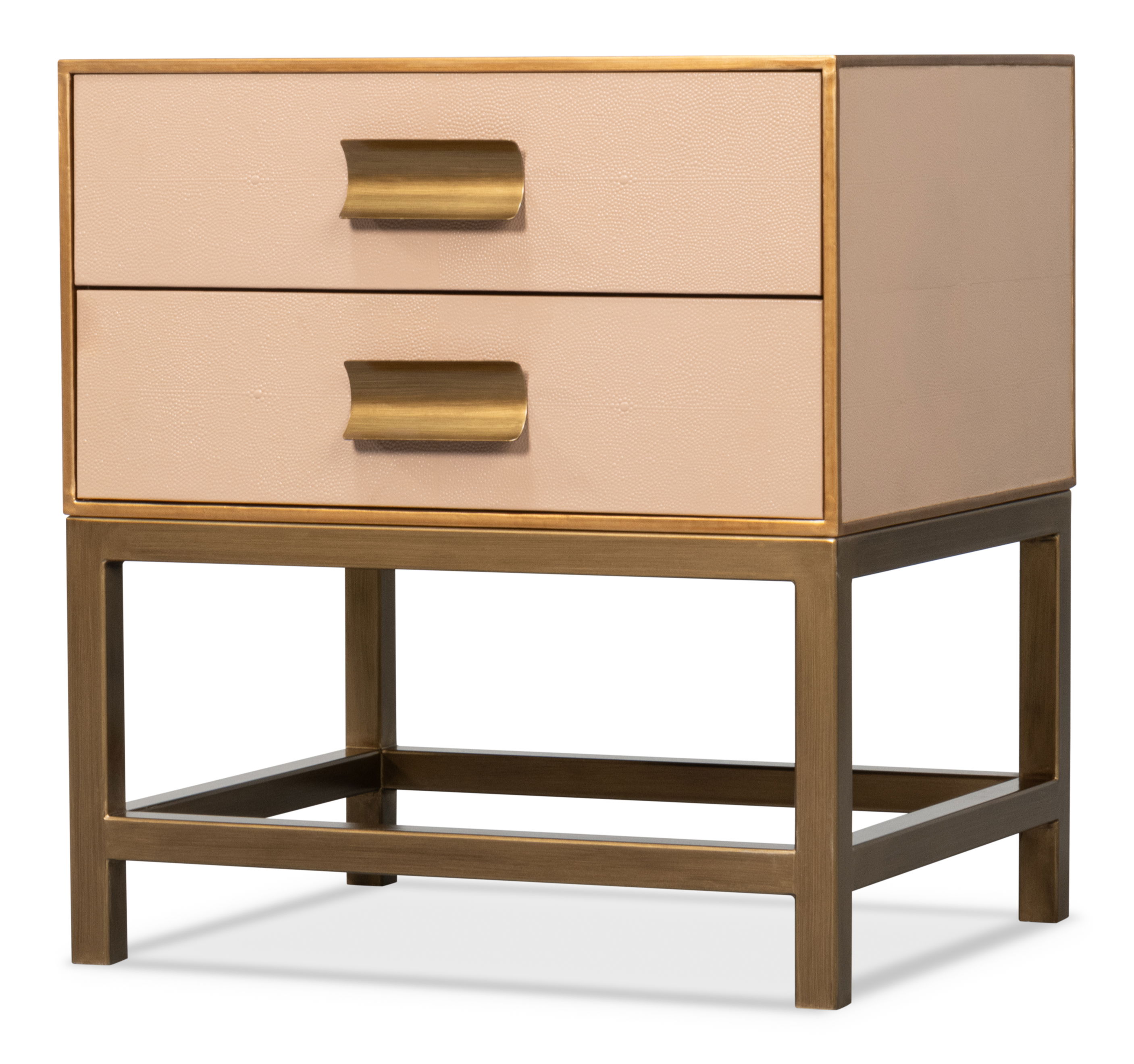 Gideon Shagreen Side Table, Mushroom large image 