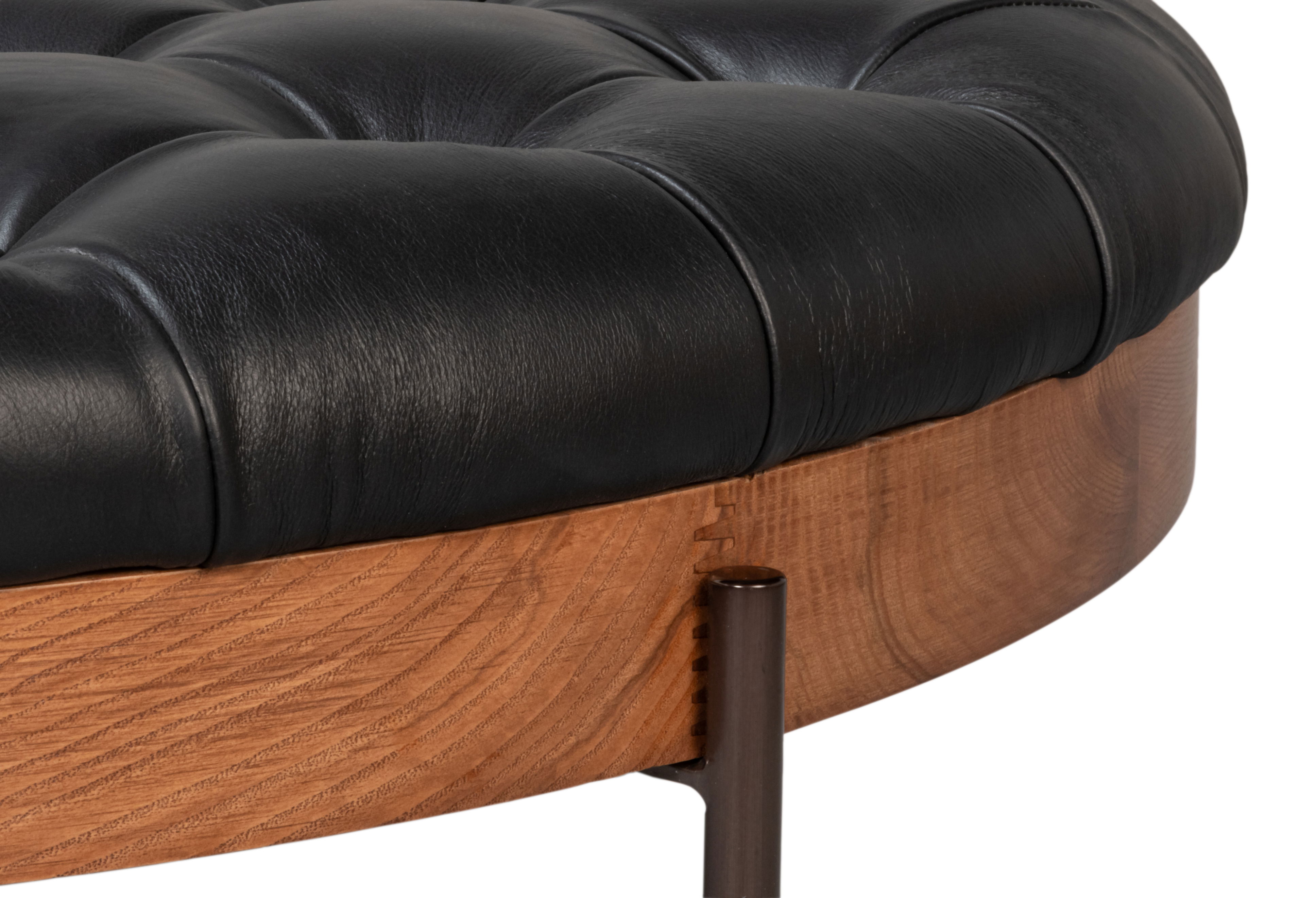 Corbet Cocktail Ottoman Onyx Black Lthr, Coffee Table by Sarreid, 39" length x 39" width x 16" height View 17