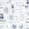 Marvels Heroes Schematics Blue Wallpaper, by York Wall, 33' length x 1'8.5" width x 0.02" depth thumbnail