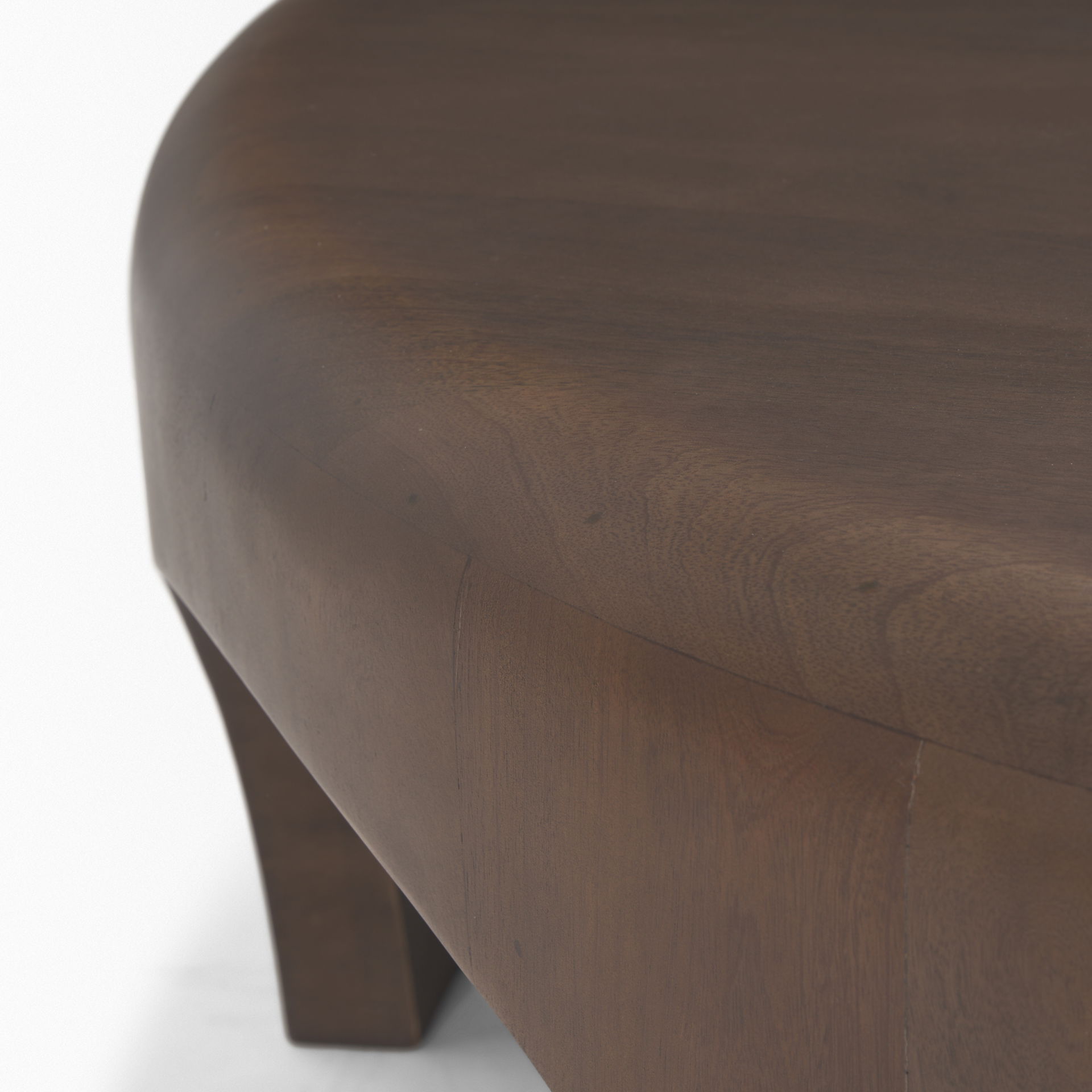 Shima Round Dark Brown Wood with Arched Legs Coffee Table large image 
