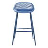 Piazza Outdoor Barstool Blue - Set Of Two, Outdoor Chair by Moe's Home, 1'7.29" width x 3'1.2" height x 1'7.68" depth thumbnail 4