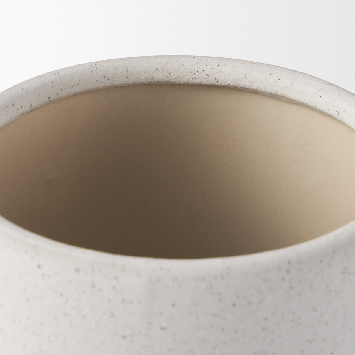 Dylan Small Textured Off White with Handles Ceramic Vase, by Mercana, 6.25" length x 9.5" width x 10" height View 9