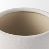 Dylan Small Textured Off White with Handles Ceramic Vase, by Mercana, 6.25" length x 9.5" width x 10" height thumbnail 9