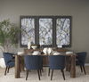Niles 23.5L x 24.0W x 32.0H Navy Fabric Seat with Dark Brown Wooden Legs Wingback Dining Chair thumbnail 1