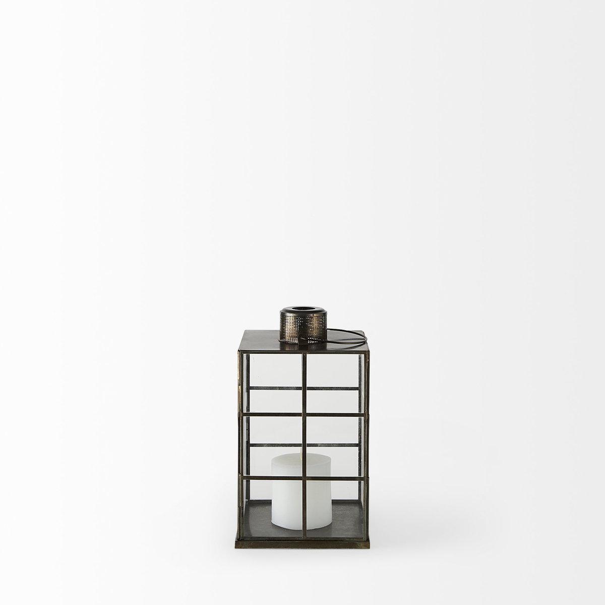 Grimwig (Small) 8L x 8W x 15H LANTERN with SHEET BASE WITHOUT BEVEL, Lighting by Mercana, 8.27" length x 8.27" width x 14.57" height View 5