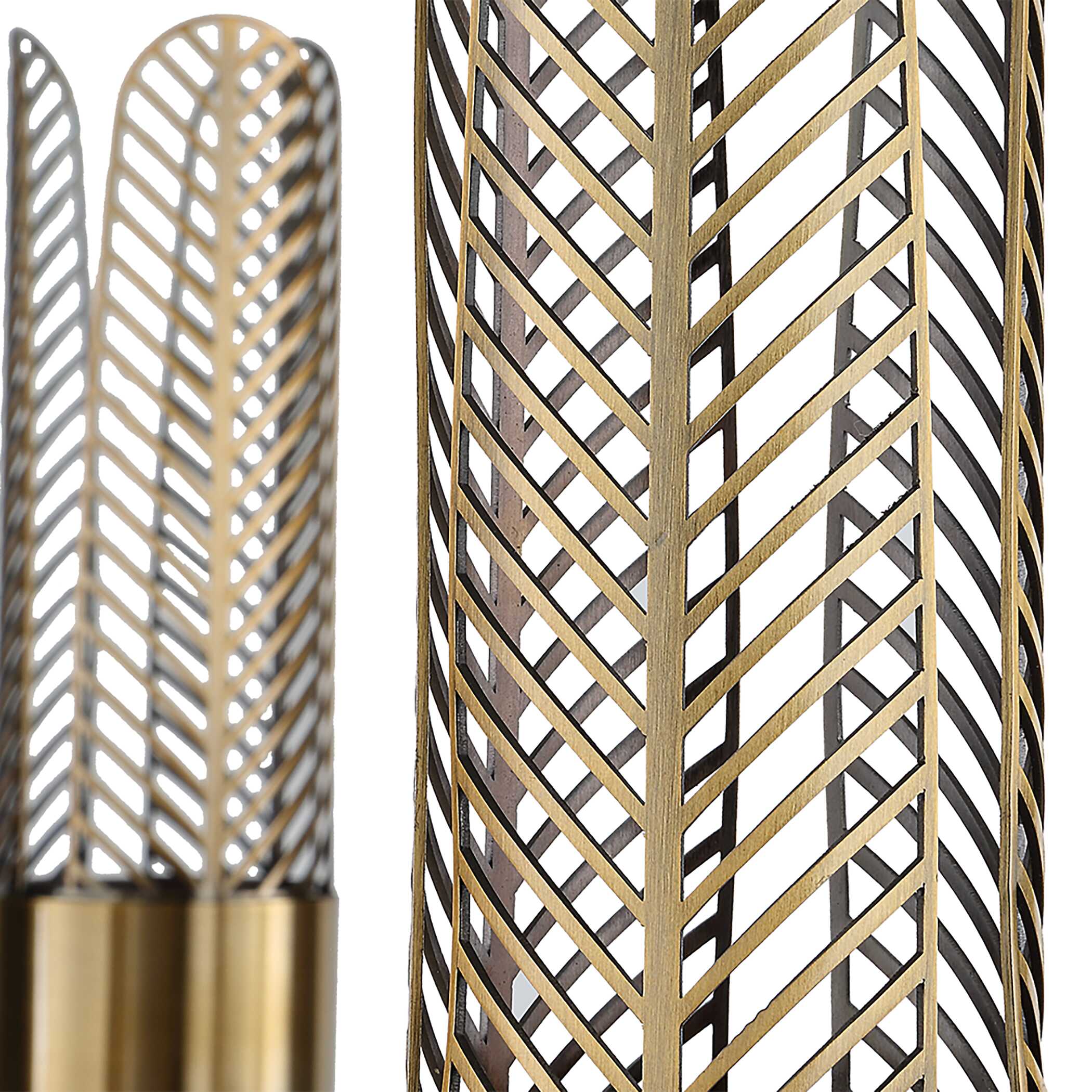 Cret 12 Light Brass Chandelier, Ceiling Light by Uttermost, 31" width x 20.62" height x 31" diameter x 31" depth View 6