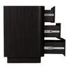 Povera 3 Drawer Nightstand Black, Dresser by Moe's Home, 28" width x 28" height x 20" depth thumbnail 6