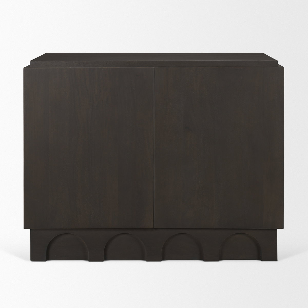 Wagner Dark Brown Wood with Arched Design Accent Cabinet, Cabinets & Chest by Mercana, 40" length x 18" width x 32" height View 5