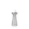Shandra I Small Glass with Metal Wire Snakeskin Pattern Table Candle Holder, Candles & Candle Holder by Mercana, 5" length x 5" width x 11.25" height thumbnail 1