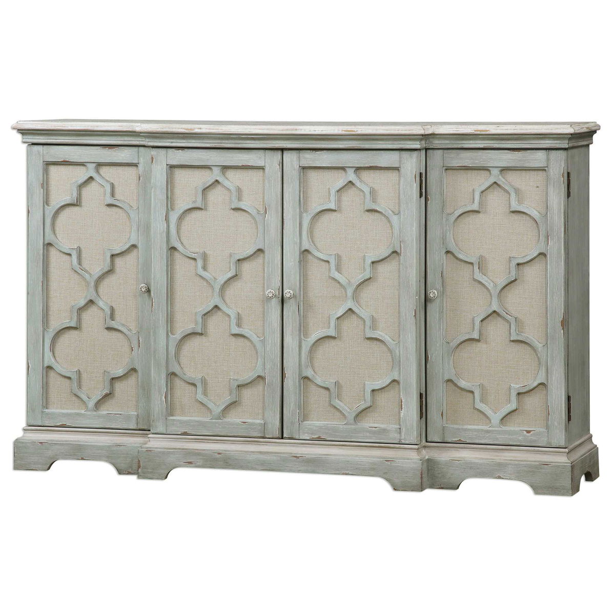 Sophie 4 Door Grey Cabinet, Cabinets & Sideboard by Uttermost, 60" width x 36" height x 14" depth View 4